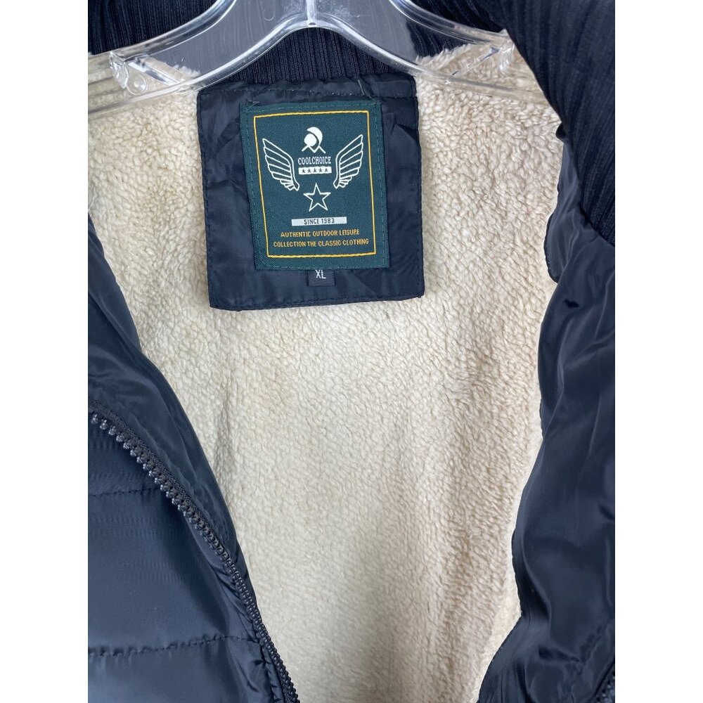 Cool Choice Puffer Vest Mens Size XL Black Sherpa Lined Classic Full Zipper - Picture 4 of 11